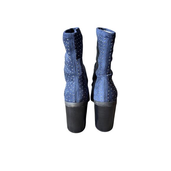 Charles by Charles David Danielle pointed toe studded stretch bootie Navy Sz 9.5 - Picture 2 of 7